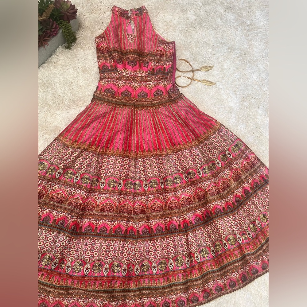 Pink Dress with Belt.